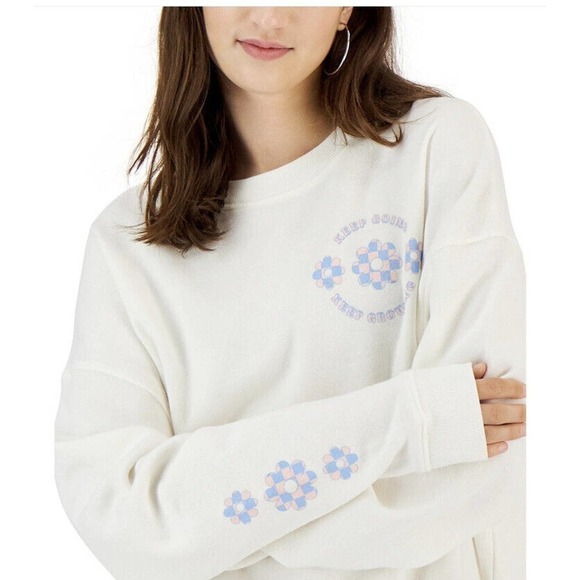 Grayson Threads Women’s Cotton Blend Soft Sweatshirt Crewneck NWT XL WHITE - Picture 1 of 8